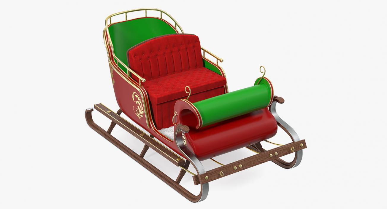 3D Santa Sleigh with Fur