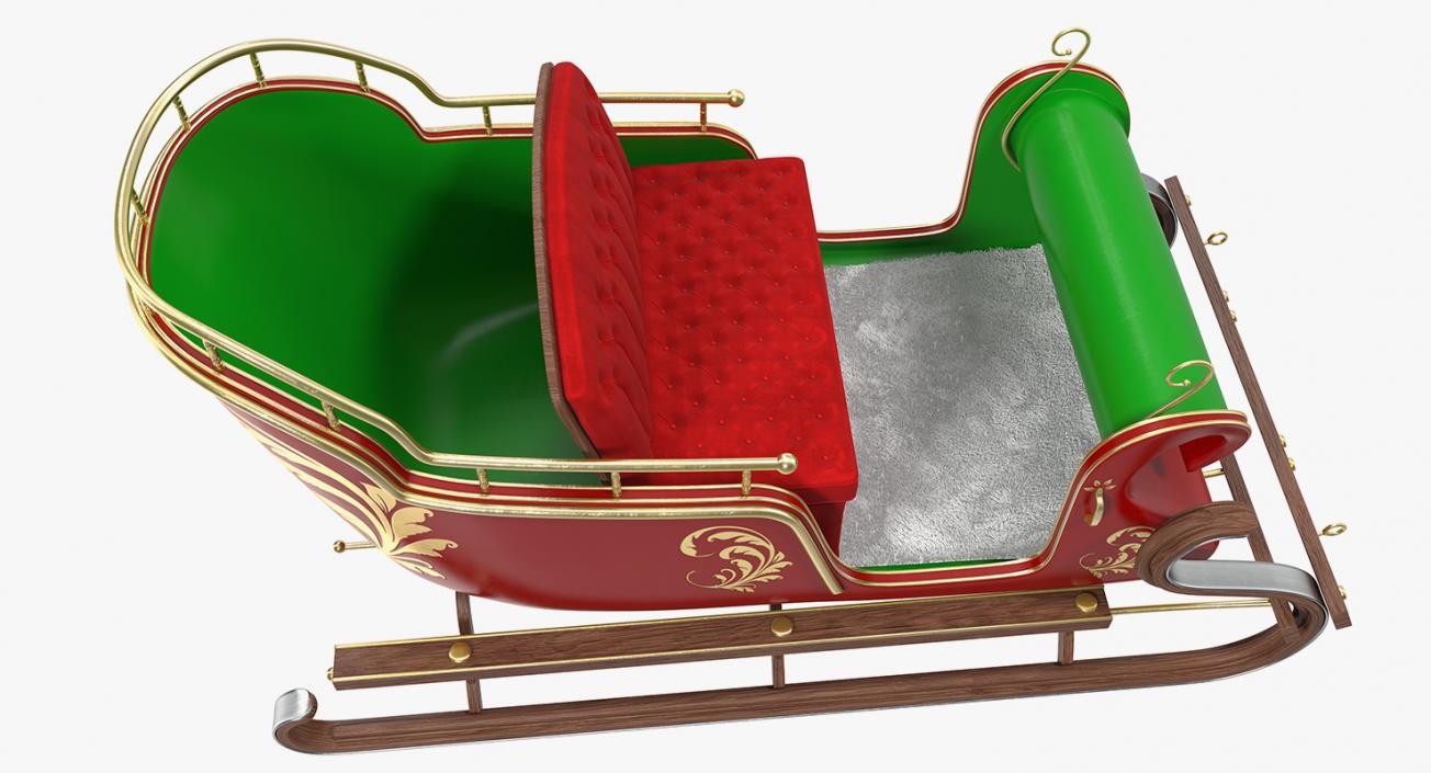 3D Santa Sleigh with Fur