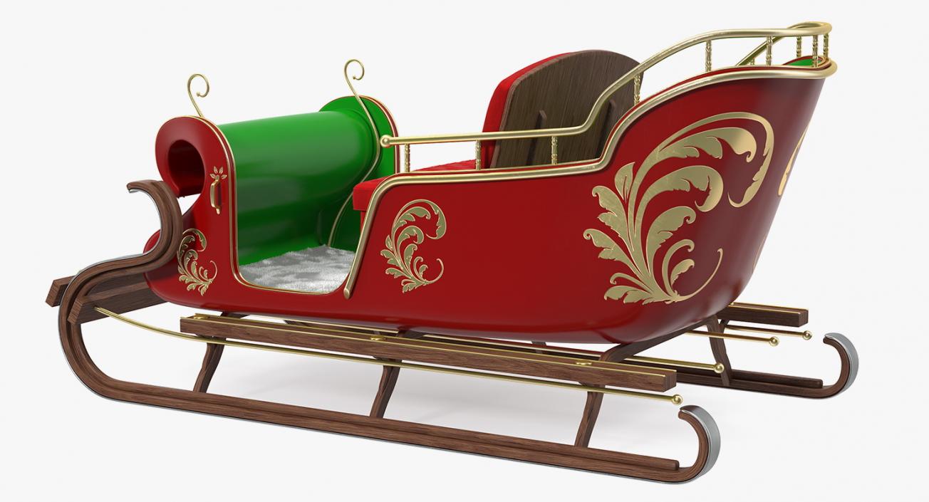 3D Santa Sleigh with Fur