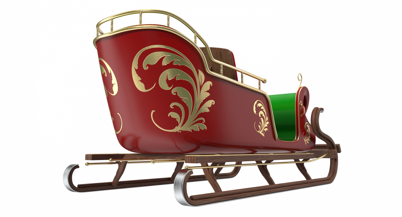 3D Santa Sleigh with Fur