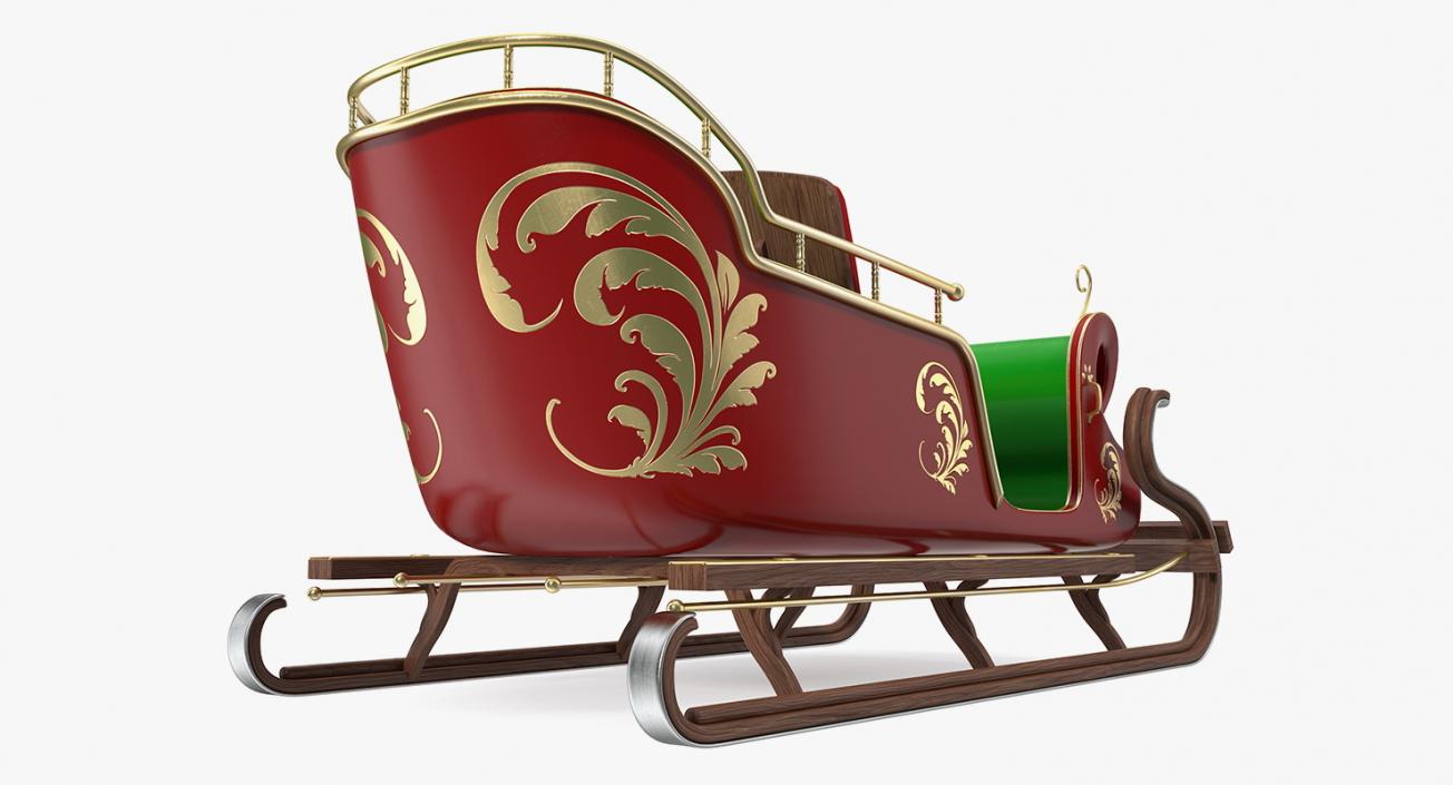 3D Santa Sleigh with Fur