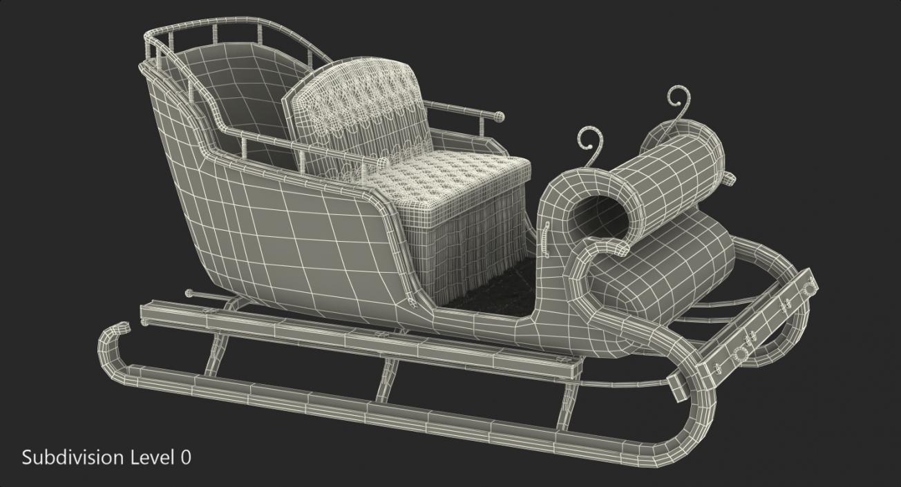 3D Santa Sleigh with Fur