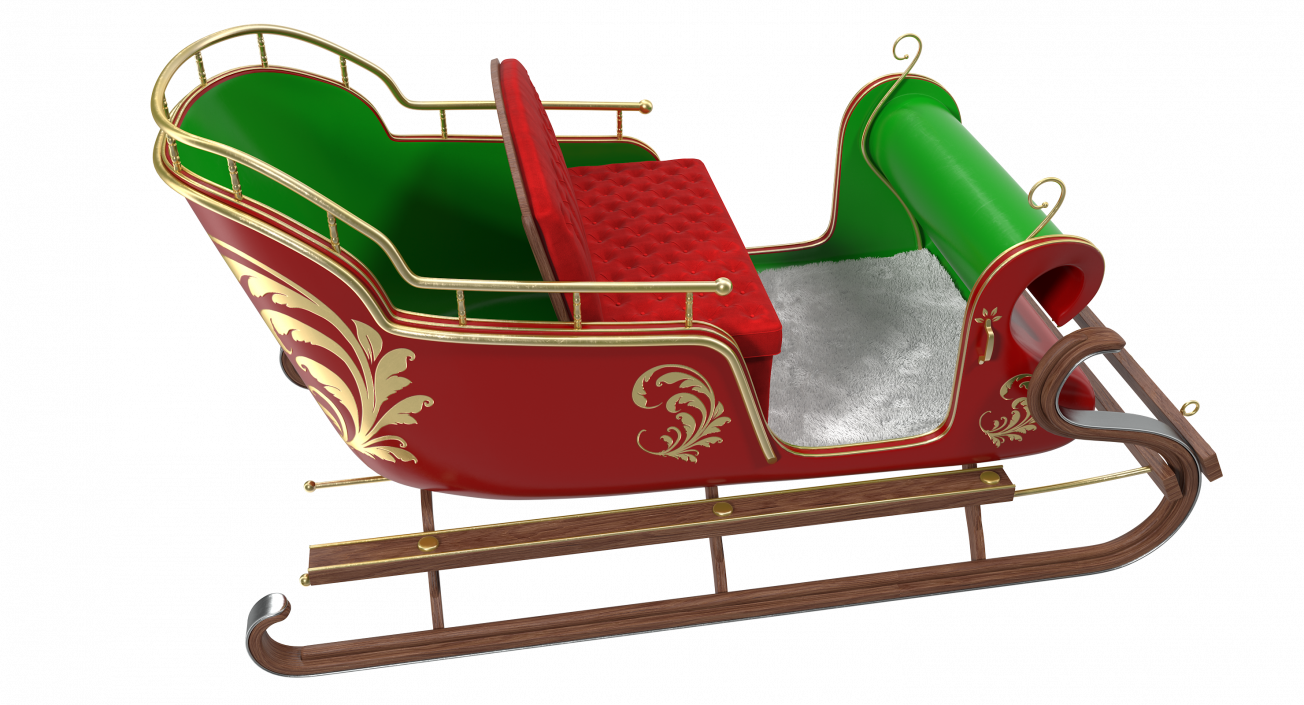 3D Santa Sleigh with Fur