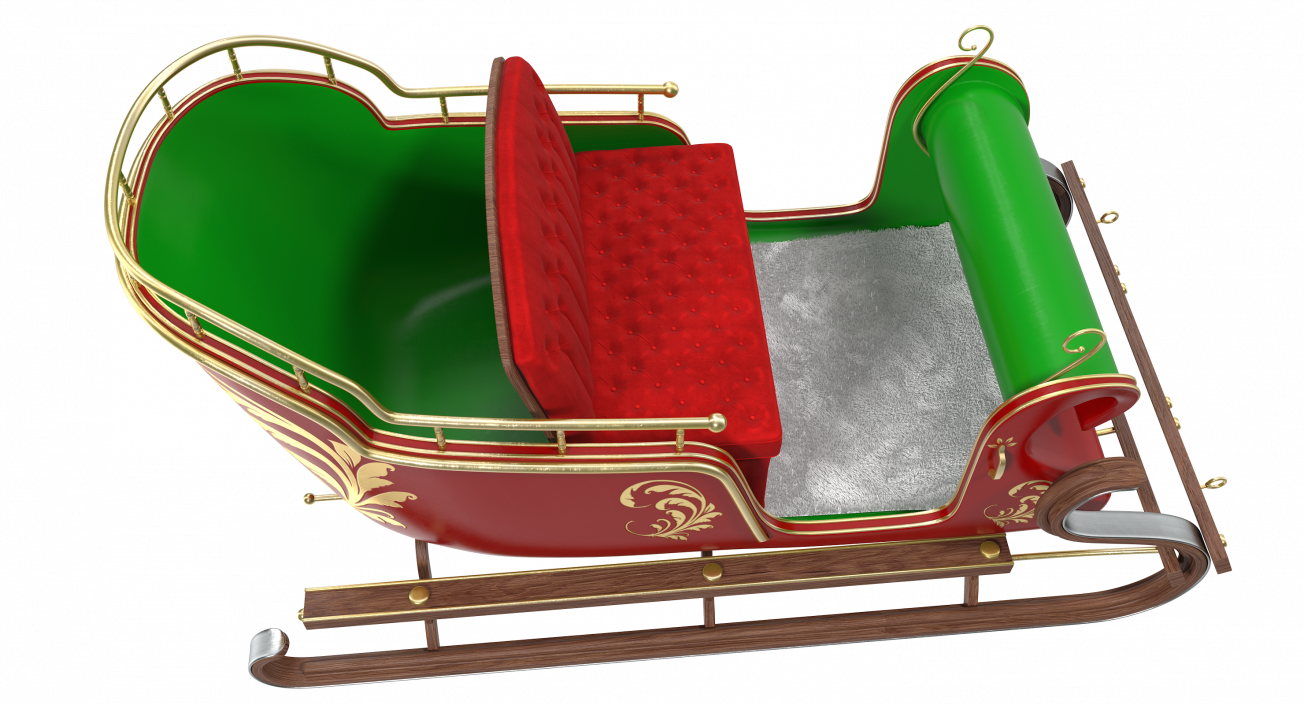 3D Santa Sleigh with Fur