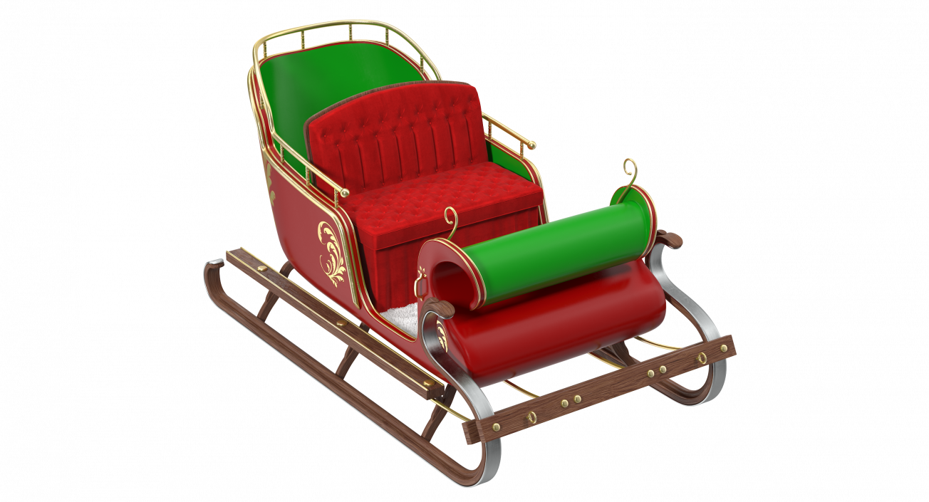 3D Santa Sleigh with Fur