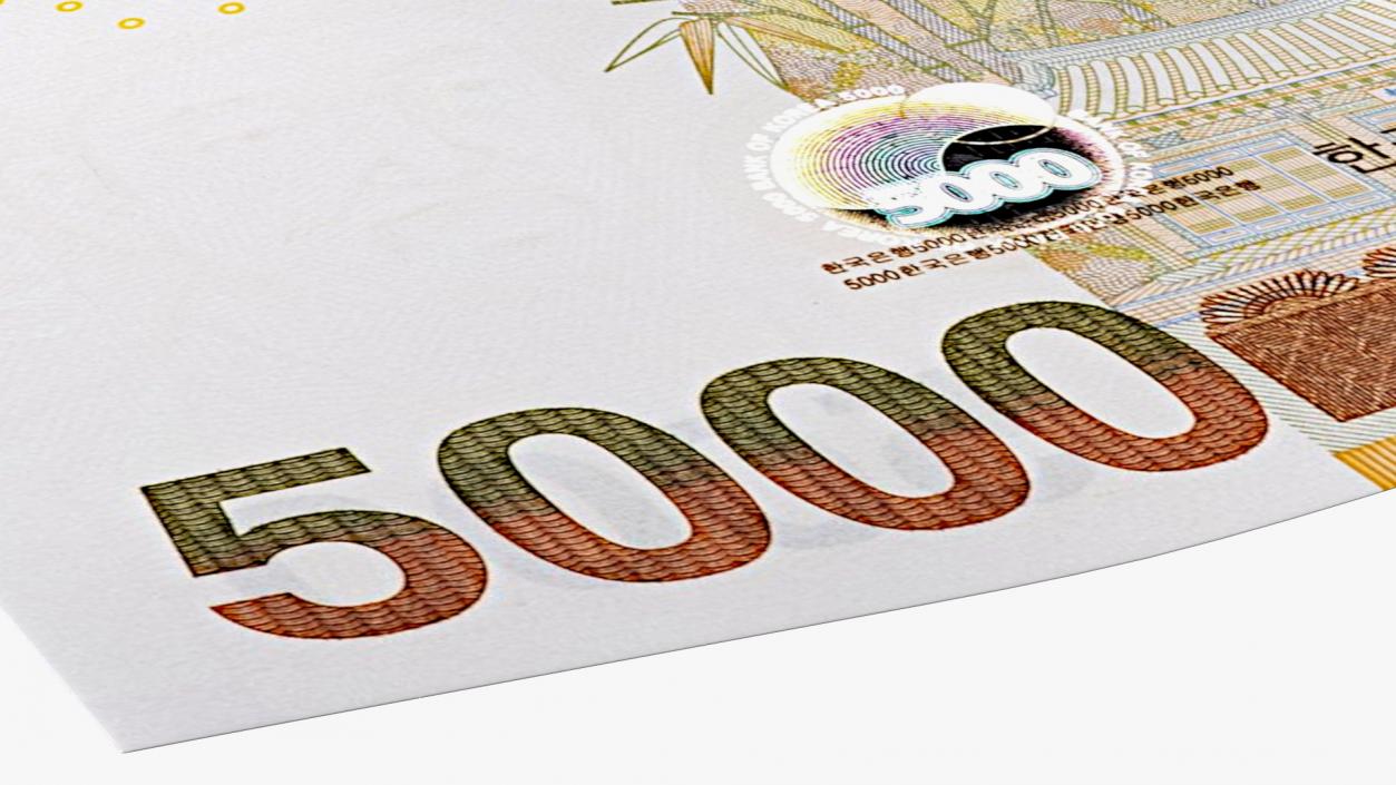 3D model South Korean 5000 Won Banknote