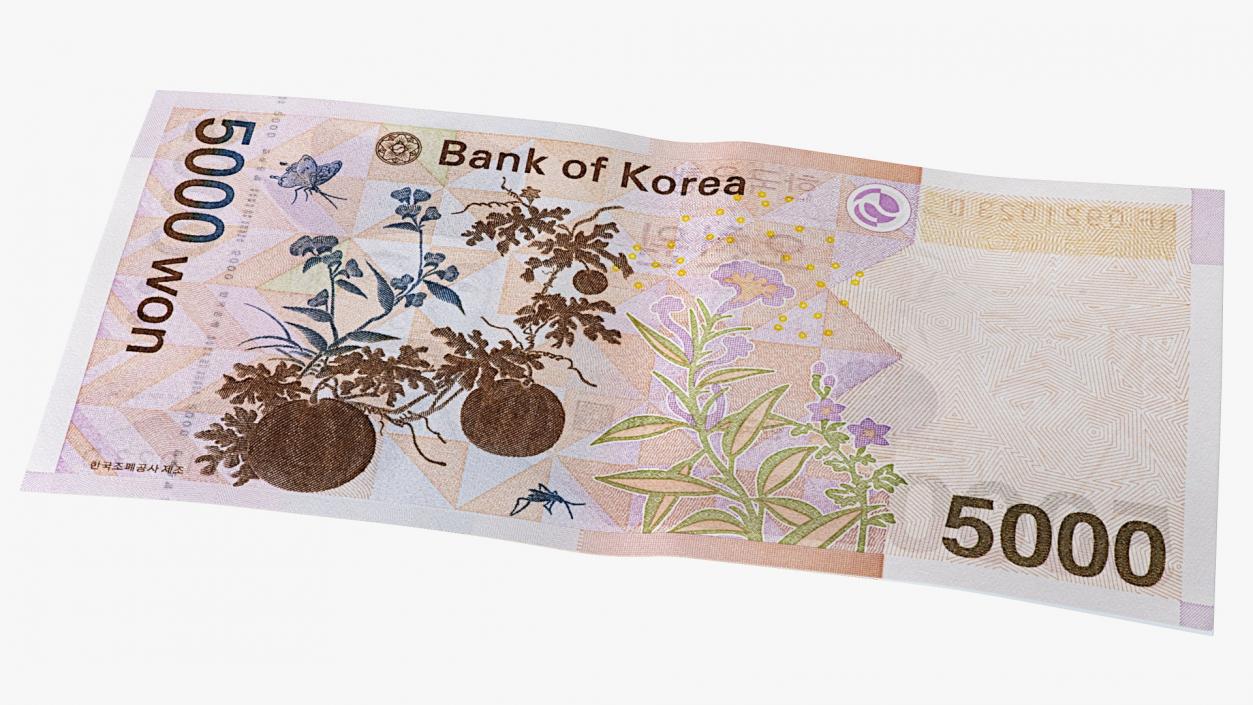 3D model South Korean 5000 Won Banknote