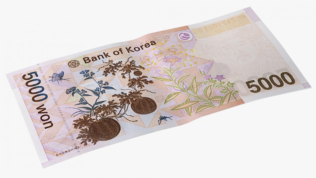 3D model South Korean 5000 Won Banknote