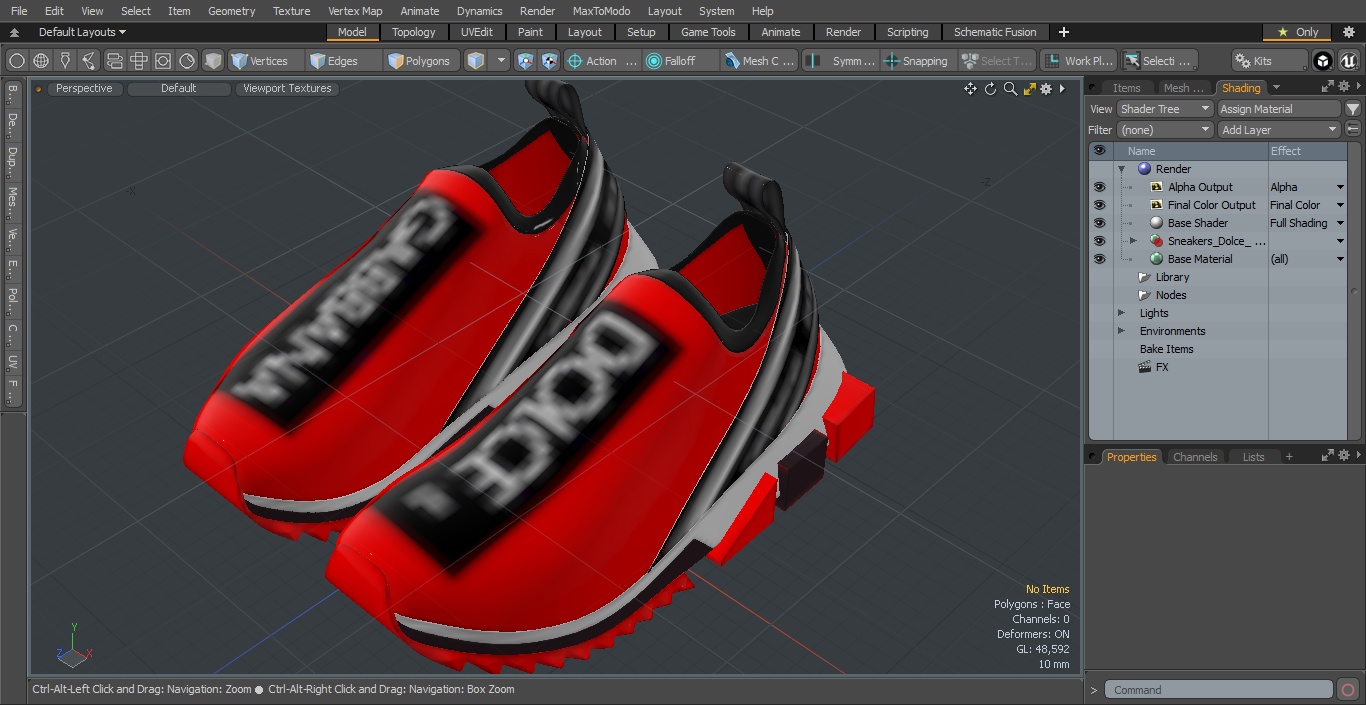 3D model Sneakers Dolce Gabbana Sorrento Red