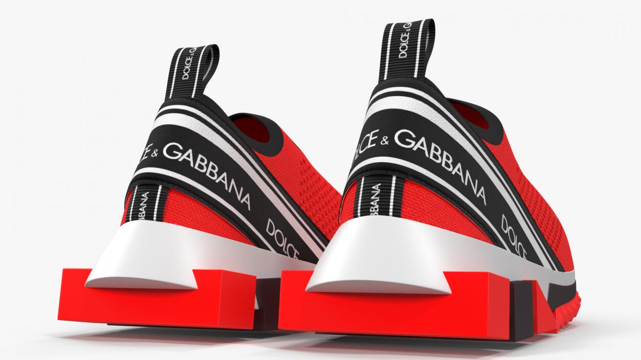 3D model Sneakers Dolce Gabbana Sorrento Red