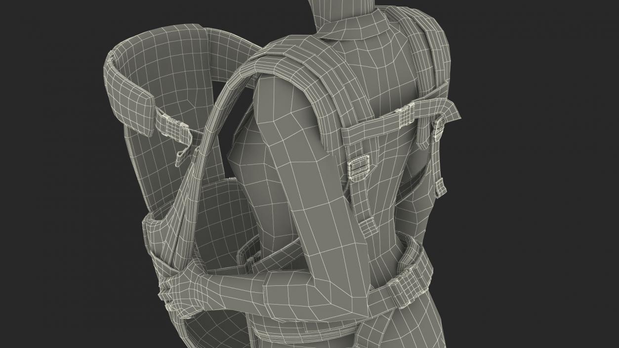 3D Woman with Baby Carrier Pink model