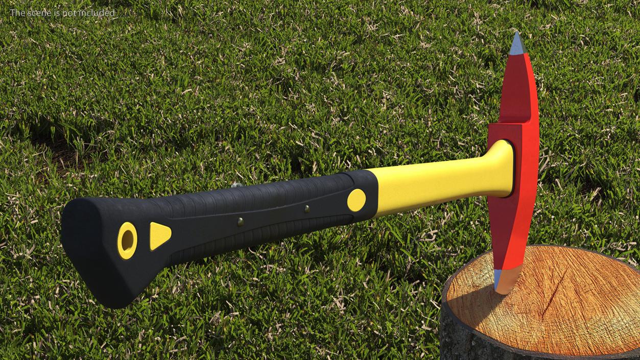 3D model Fireman Axe with Plastic Handle New