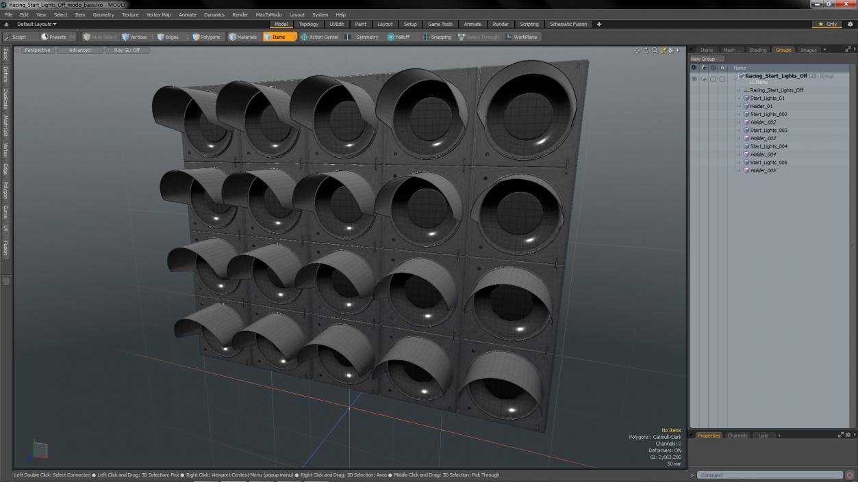 3D Racing Start Lights Off model