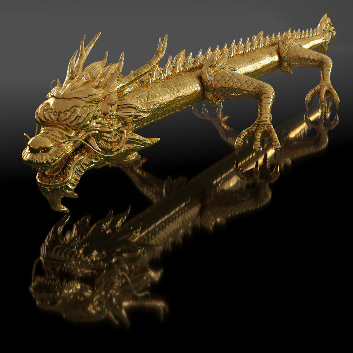 3D Golden Dragon model