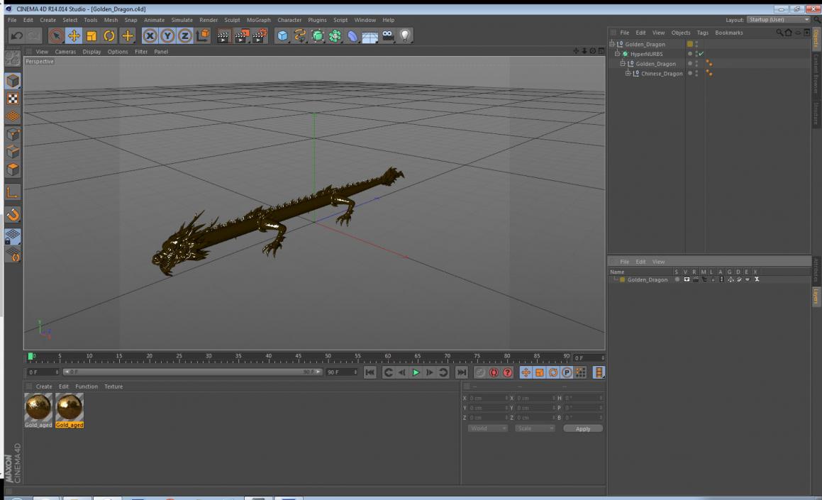 3D Golden Dragon model