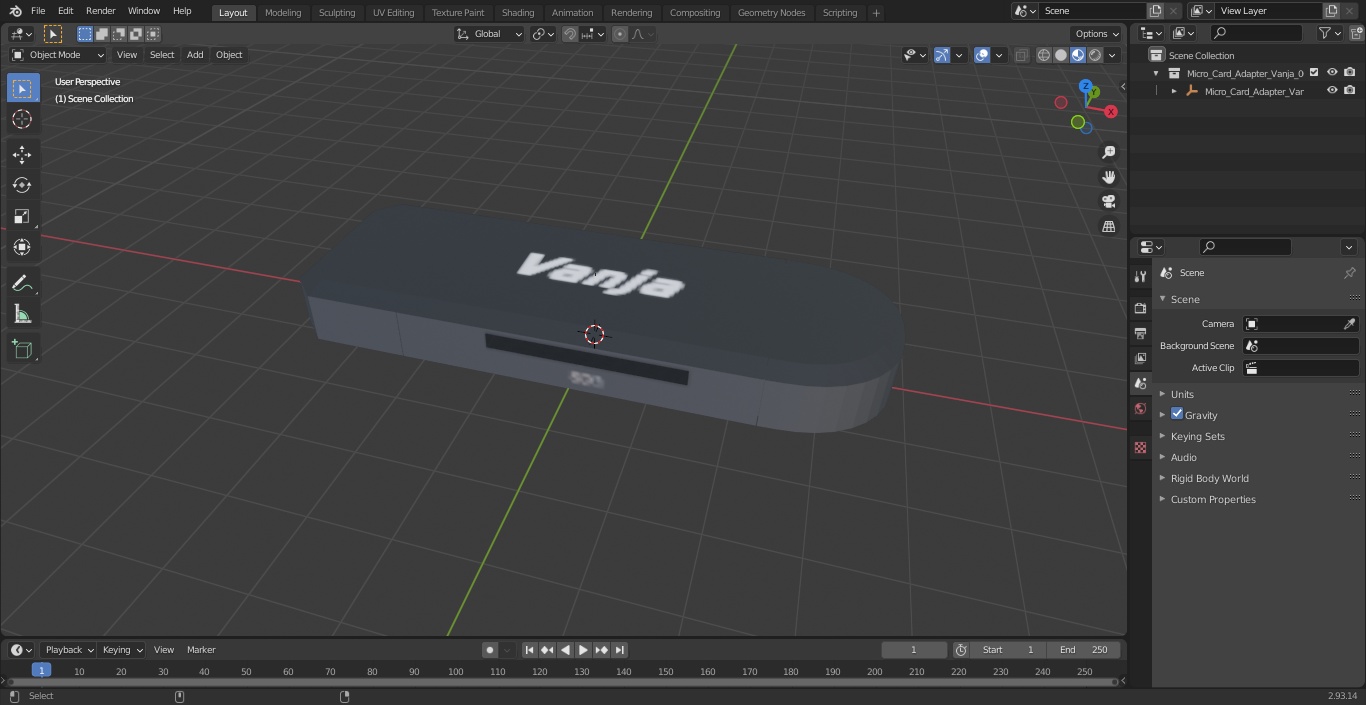 Micro Card Adapter Vanja 3D model