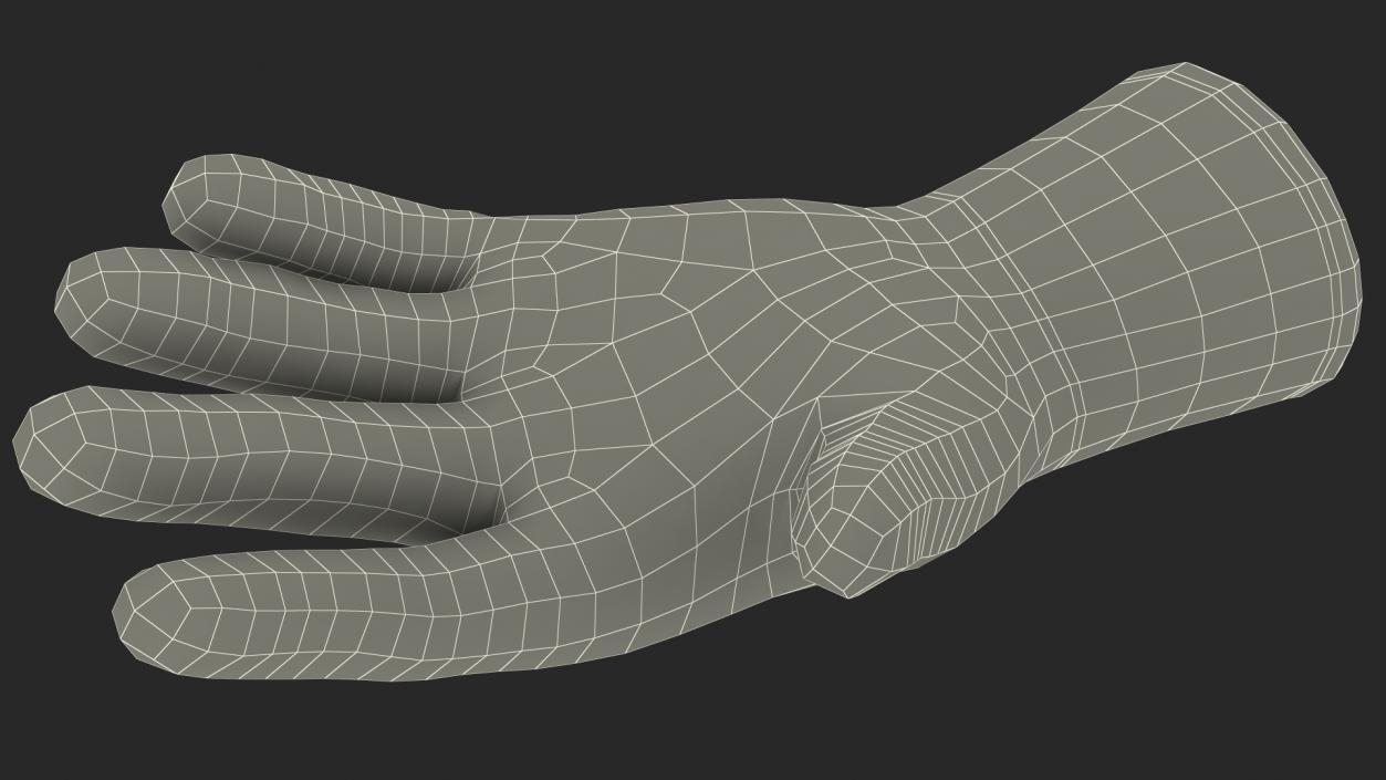 3D model Safety Work Gloves Gray Rigged