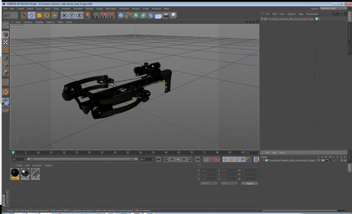 Crossbow Generic with Arrow and Scope 3D