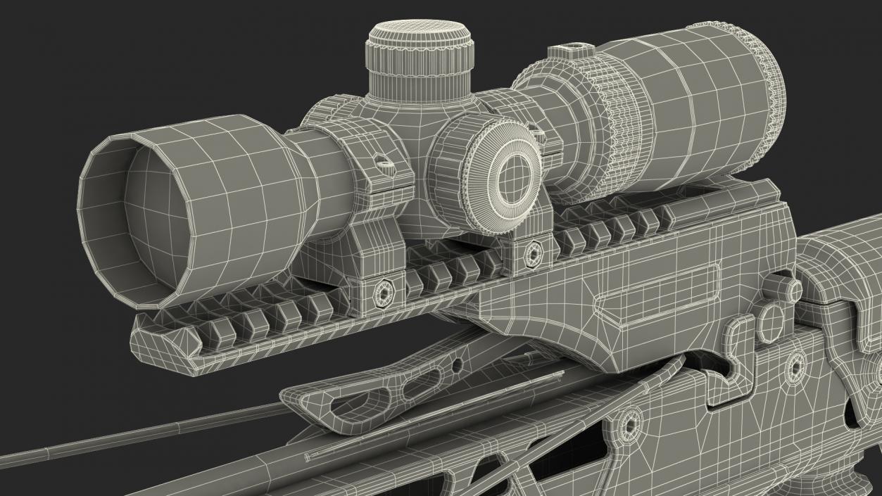 Crossbow Generic with Arrow and Scope 3D