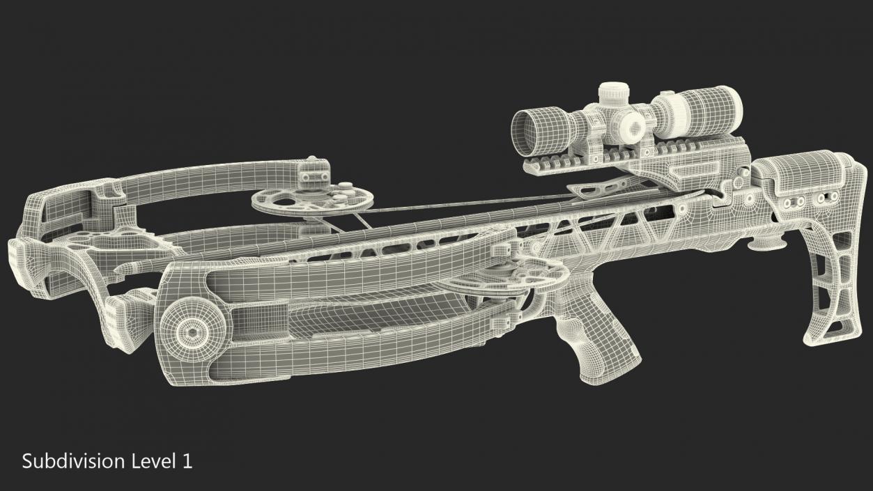 Crossbow Generic with Arrow and Scope 3D