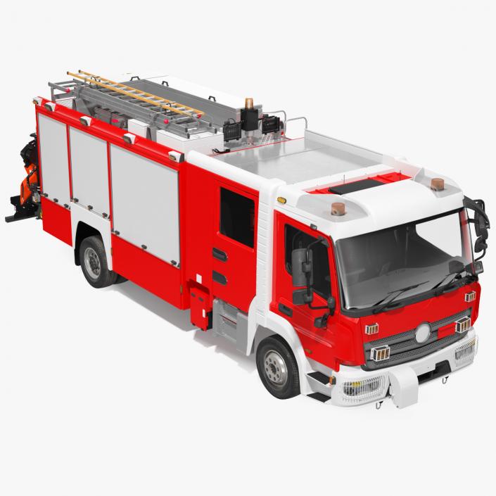 3D Modern Fire Truck Rigged for Cinema 4D model