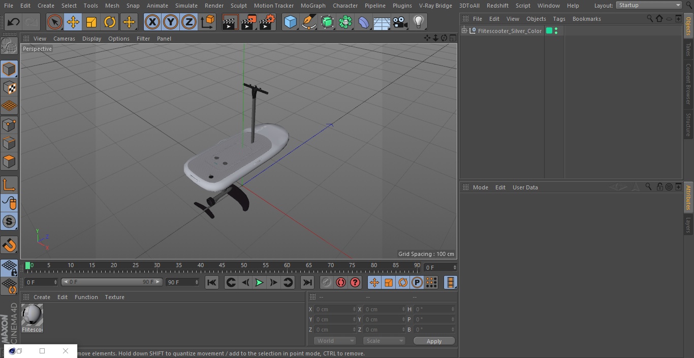 3D model Flitescooter Silver Color