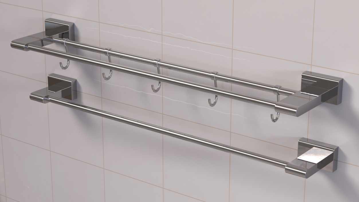 3D Towel Racks Chrome model