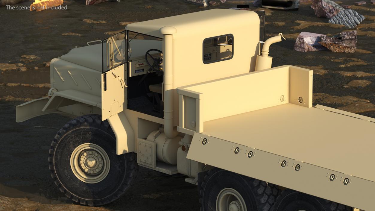 3D M939 Military Cargo Truck Light Rigged model