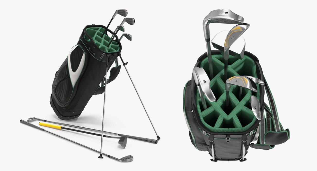 3D Golf Player and Equipment Collection