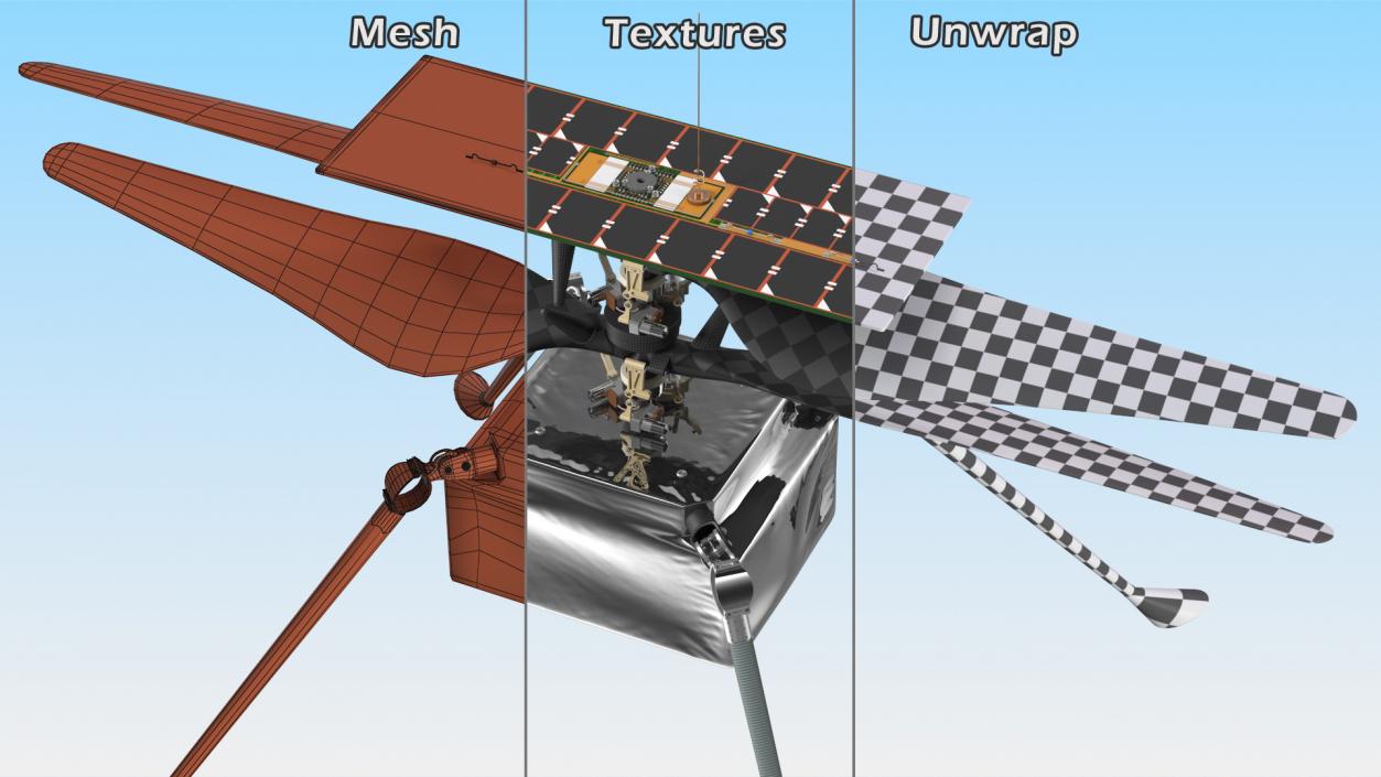 3D Ingenuity Mars Robotic Helicopter model