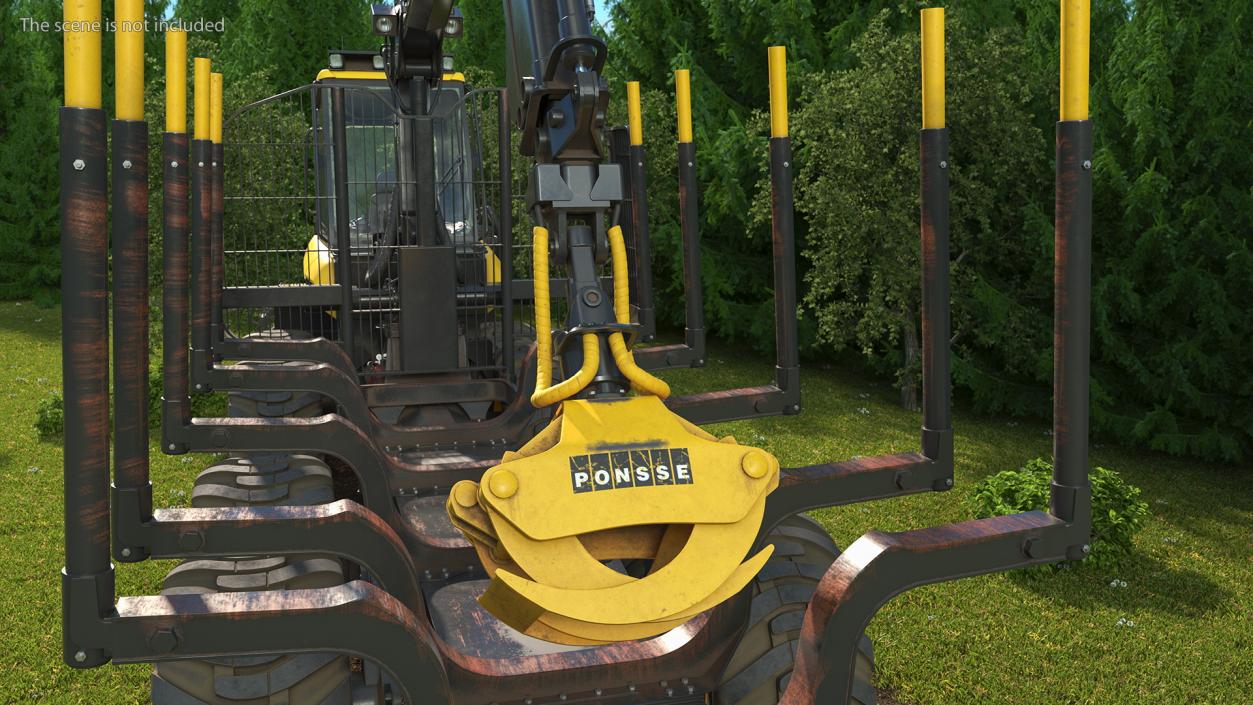 3D Forwarder Ponsse Buffalo 8W Dirty model