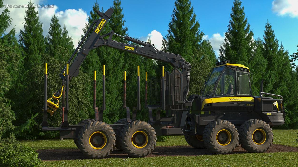 3D Forwarder Ponsse Buffalo 8W Dirty model