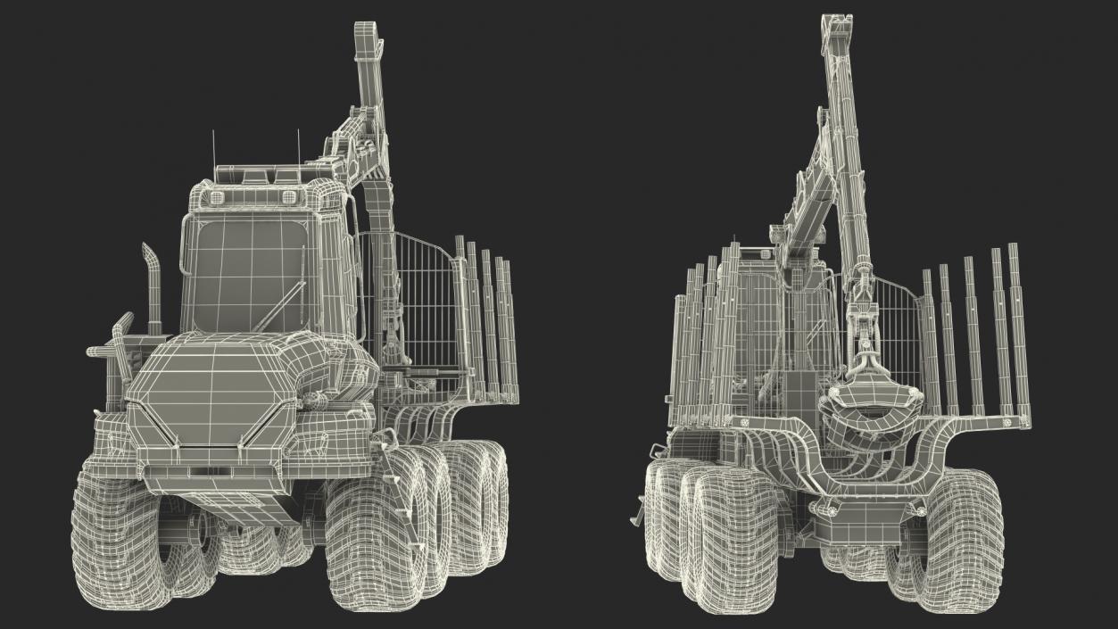 3D Forwarder Ponsse Buffalo 8W Dirty model