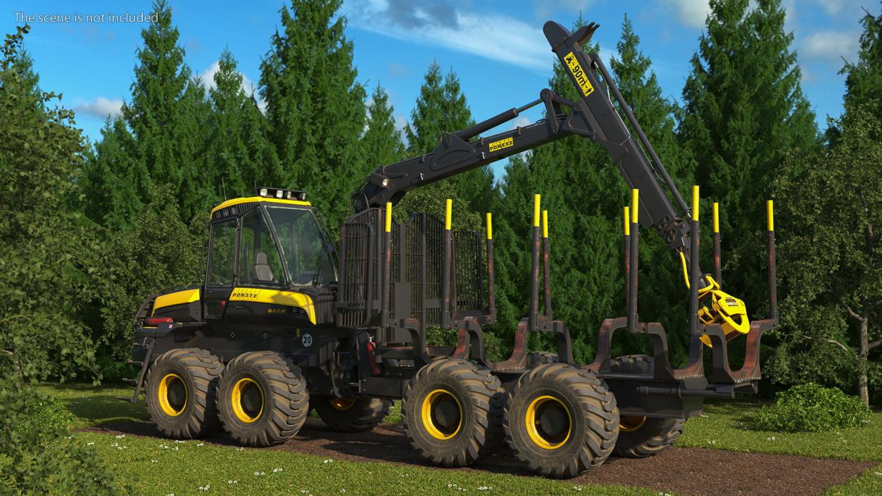 3D Forwarder Ponsse Buffalo 8W Dirty model