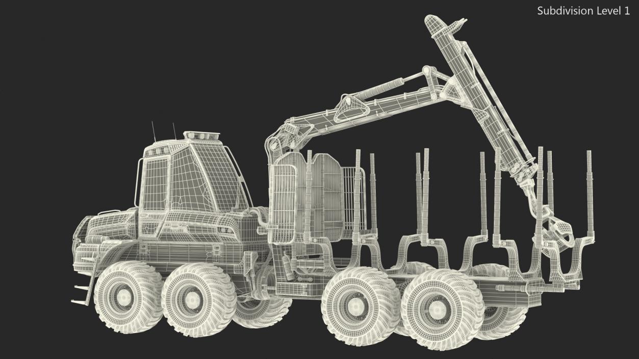 3D Forwarder Ponsse Buffalo 8W Dirty model