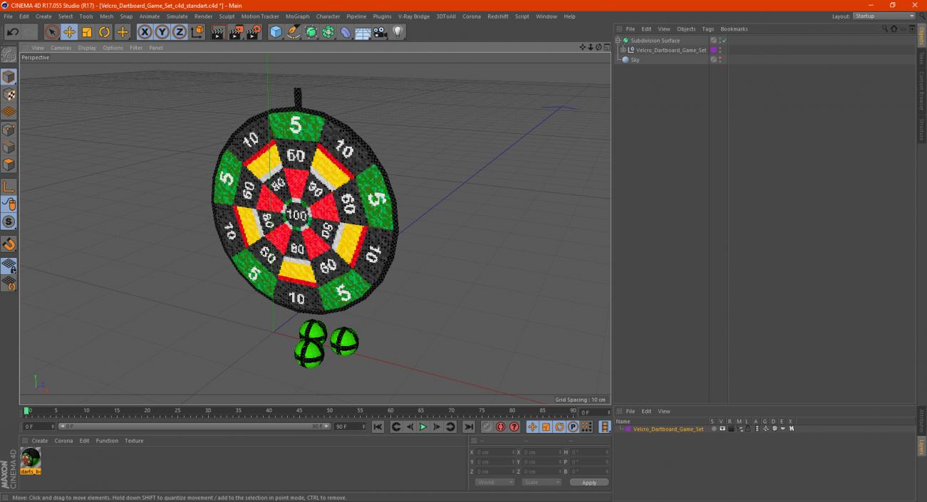 3D model Velcro Dartboard Game Set