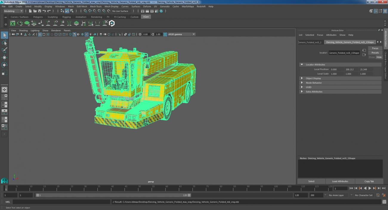 3D model Deicing Vehicle Generic Folded