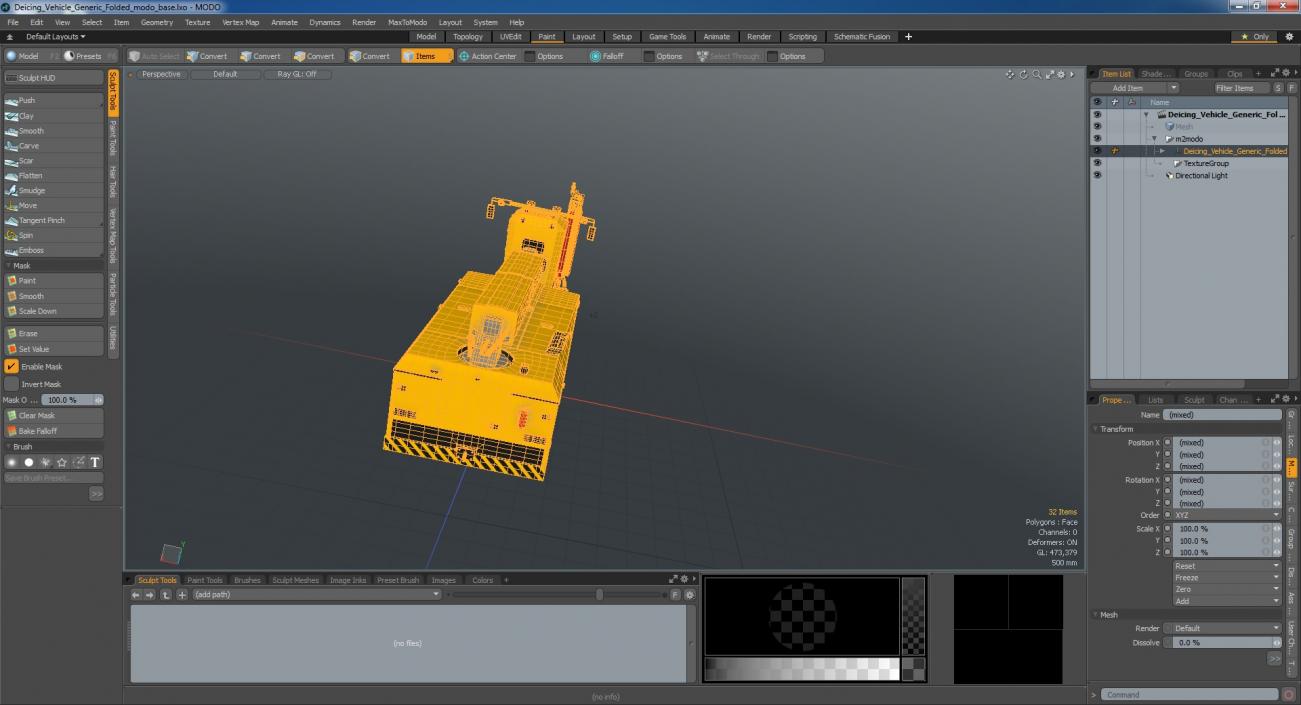 3D model Deicing Vehicle Generic Folded