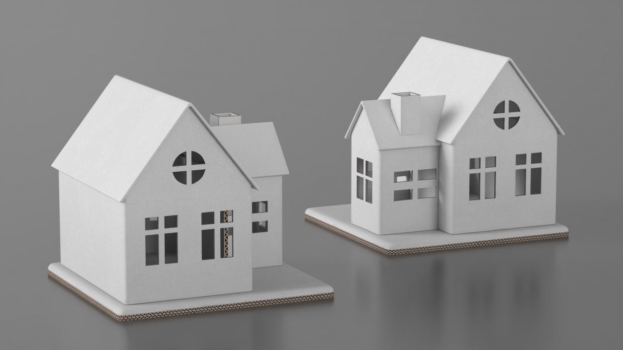 3D Cardboard House White 2 model