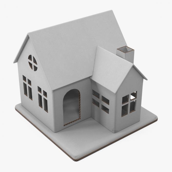 3D Cardboard House White 2 model