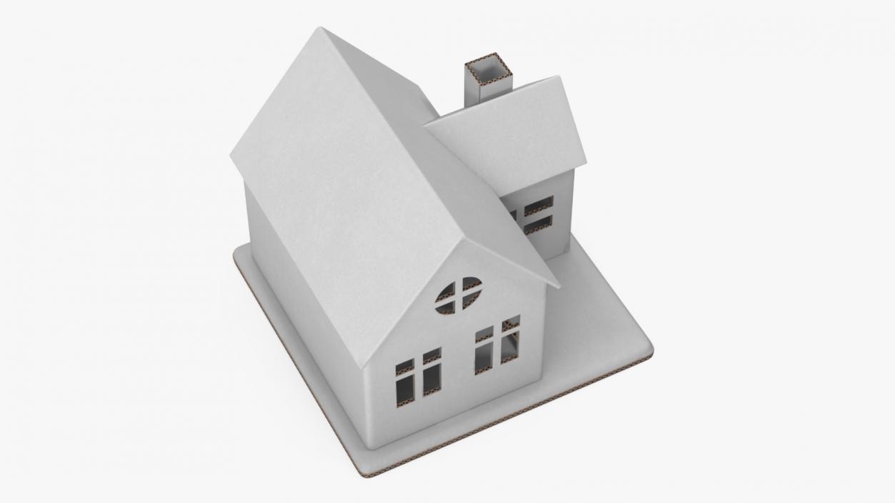 3D Cardboard House White 2 model