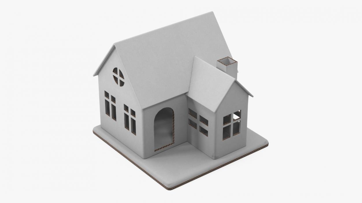 3D Cardboard House White 2 model