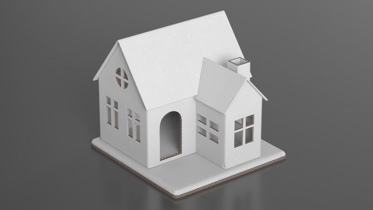 3D Cardboard House White 2 model