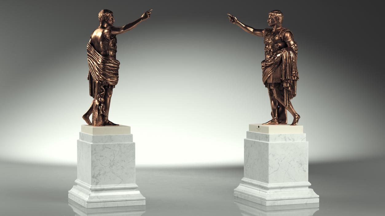 3D model Augustus of Primaporta Roman Replica Statue Bronze