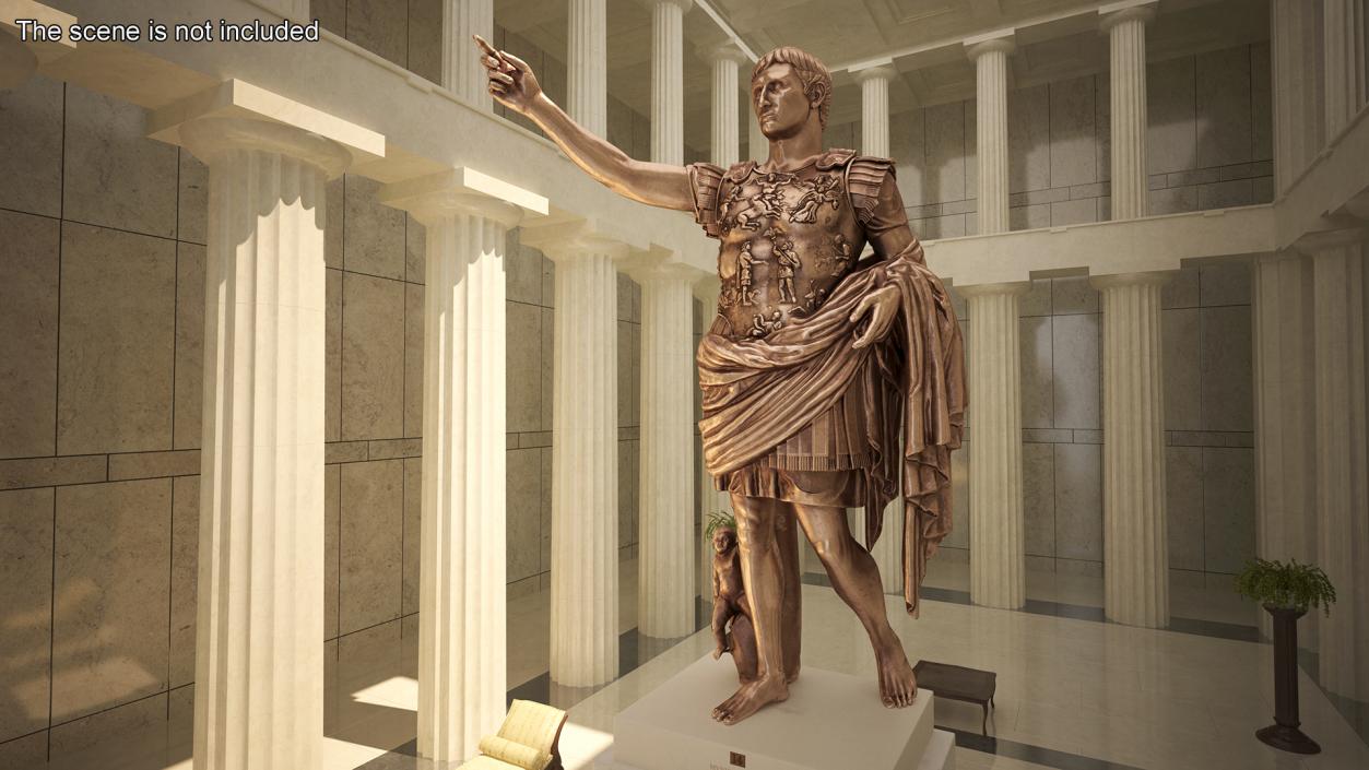 3D model Augustus of Primaporta Roman Replica Statue Bronze