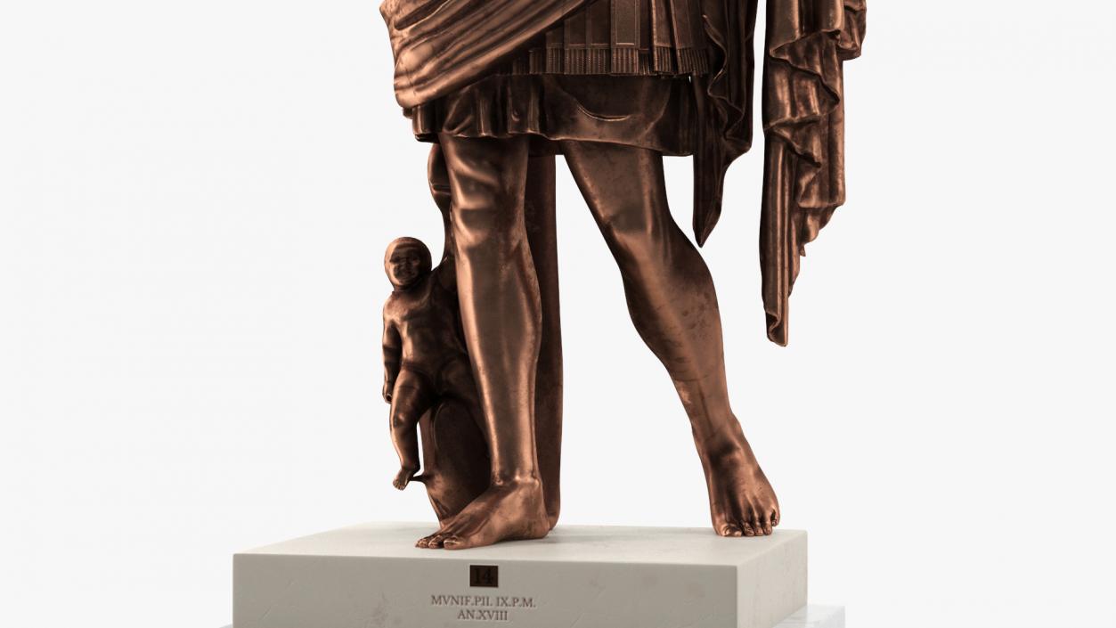 3D model Augustus of Primaporta Roman Replica Statue Bronze