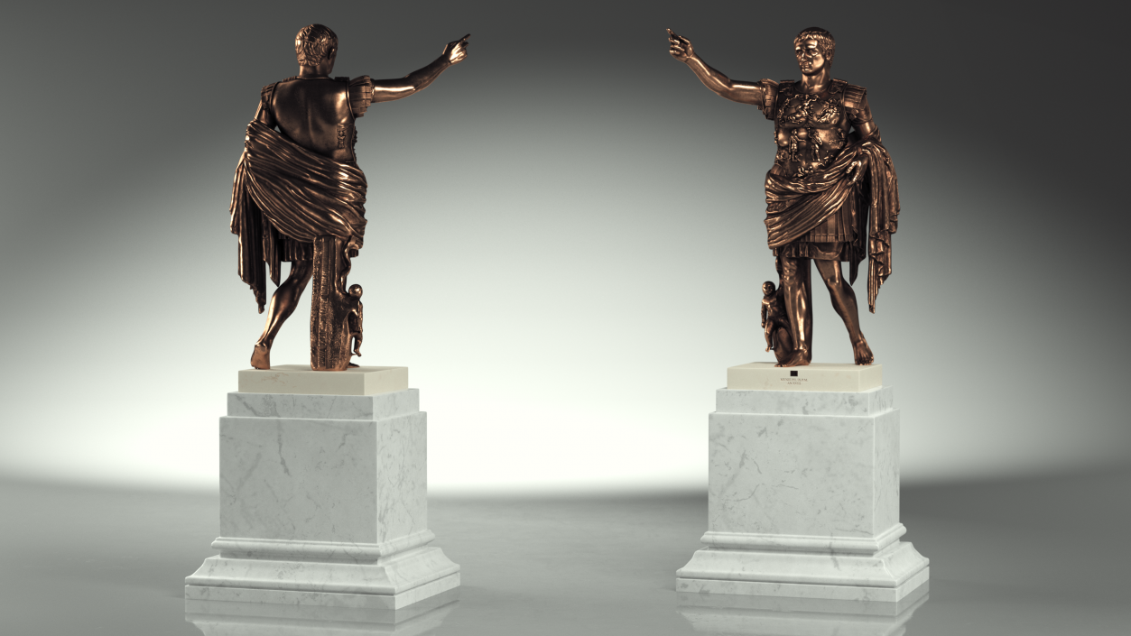 3D model Augustus of Primaporta Roman Replica Statue Bronze