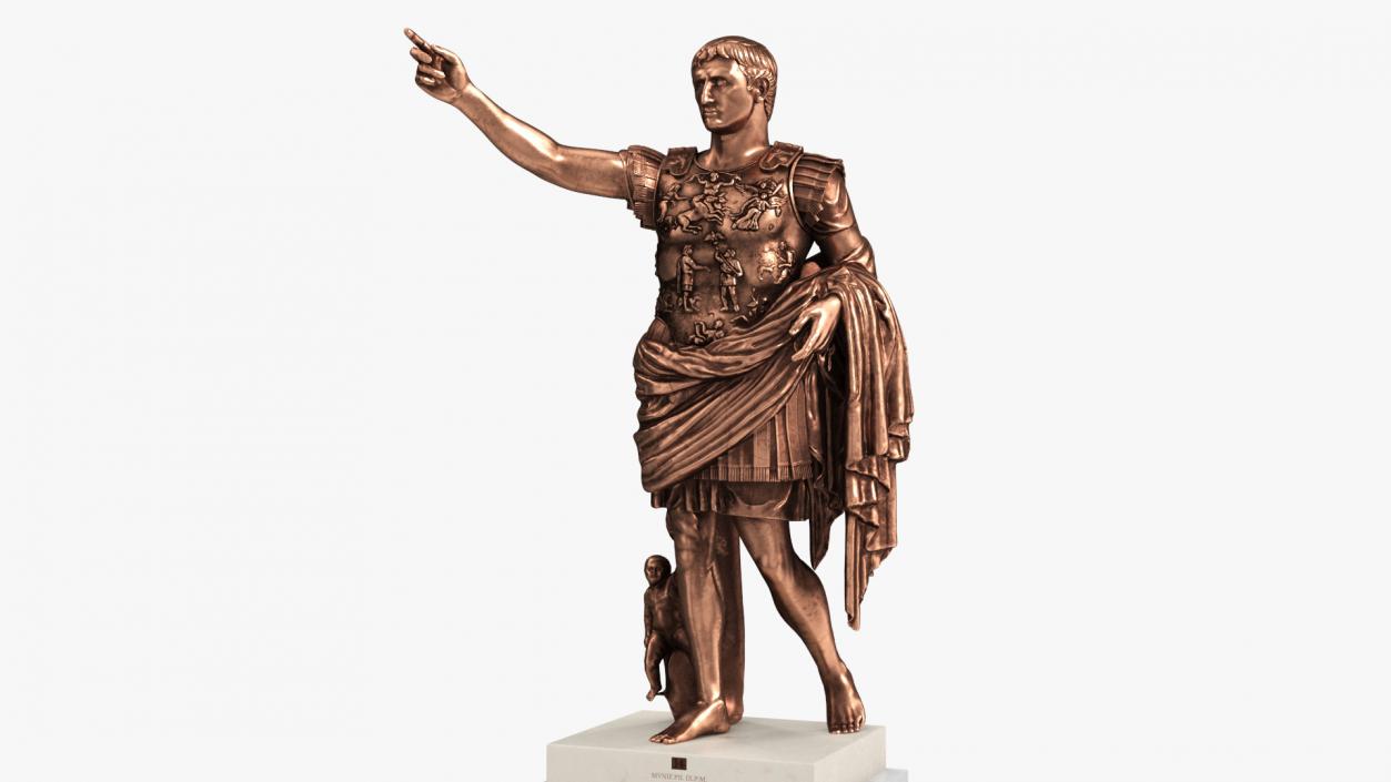 3D model Augustus of Primaporta Roman Replica Statue Bronze