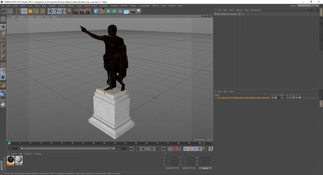 3D model Augustus of Primaporta Roman Replica Statue Bronze