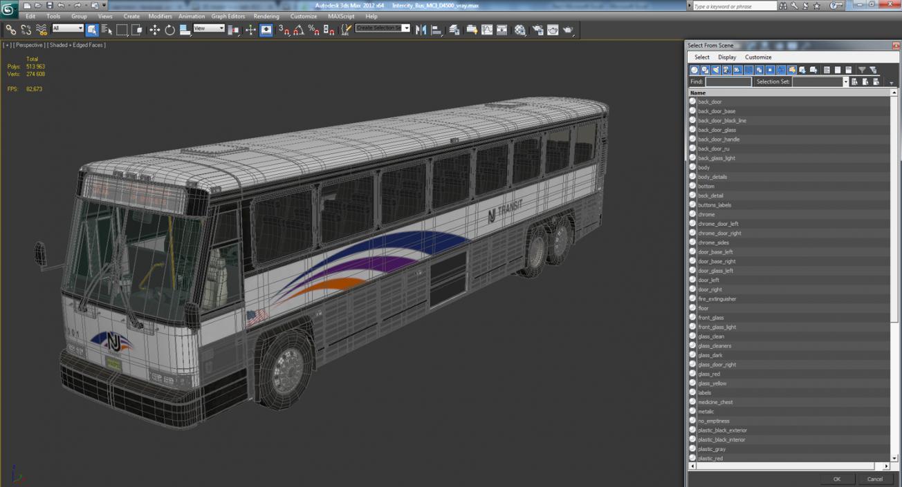 3D Intercity Bus MCI D4500 model